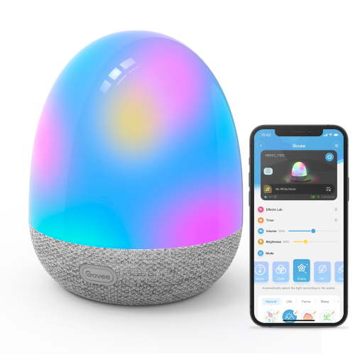 Govee RGBIC Smart Night Light, Color-Changing LED, WiFi + Bluetooth Control, Adjustable Brightness, Bedside Lamp, Voice & App Control
