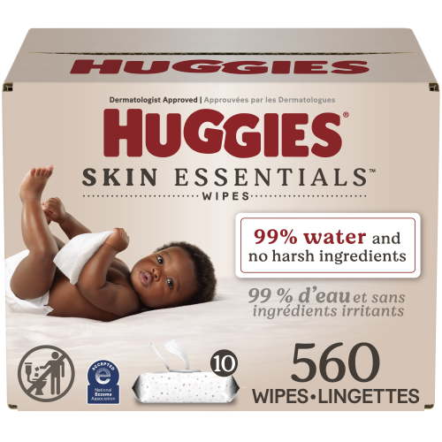 Huggies Skin Essentials Baby Wipes, 10 Flip Top Packs (560 Wipes Total) - Walmart.ca