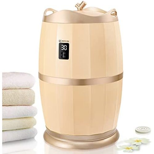 Keenray Bucket Towel Warmer, Towel Warmer for Bathroom, 4 Timer Settings, Fits Up to Two 40"X70" Oversized Towels, Bathrobes, Blankets, PJ's and More, Champagne Gold, CL25