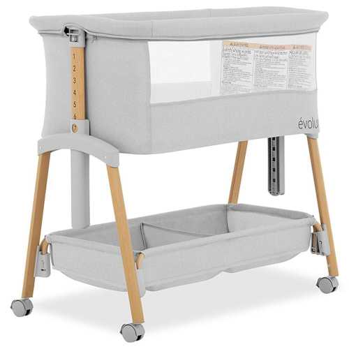 Evolur Lullaby Portable Bassinet in Light Grey