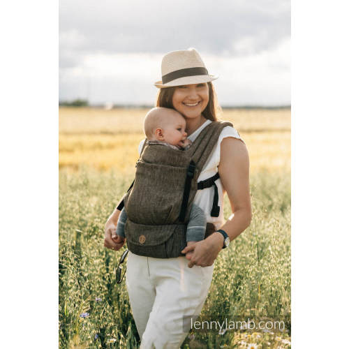 LennyLight Carrier, Standard Size, chevron weave, 100% linen - ARROW - WOOD