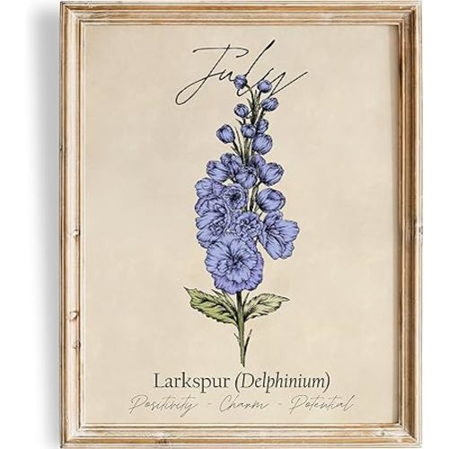 July Birth Flower Art Print - 8x10 (Unframed) | Capturing the Splendor of the July Birth Flower | Decor Accent for Birthdays and Special Occasions | Living Room Decor | Modern Home Decor