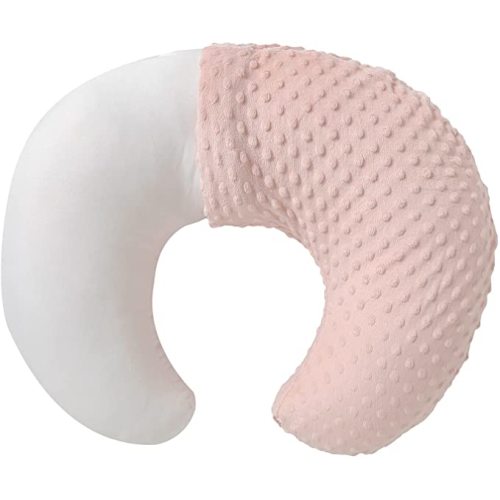 Nursing Pillow and Positioner with Cover for Breastfeeding | and Bottle Feeding, Propping Baby, Tummy Time, Baby Sitting Support, Awake-Time Support (Light Pink, 22" x 17.7" x 5.9")