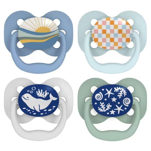 100% Silicone, Glow in the Dark Pacifier Sunset Blue