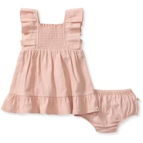 Burt's Bees Baby Baby Girls' Dress and Pantie Set, Infant & Toddler, Short & Long-Sleeve, 100% Organic Cotton