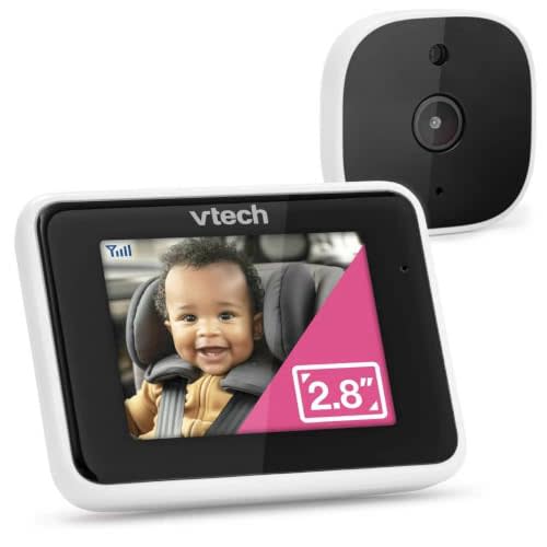 VTech Backseat Baby Car Camera, 2.8" LCD Vent Mount Viewer – Car Powered, No Batteries, Rear Facing Seat Camera, Head-to-Toe View, Wireless, Easy Install | V-Go Kit