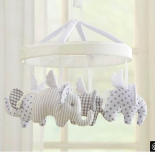 Pottery barn Elephant Crib Mobile with arm and music box