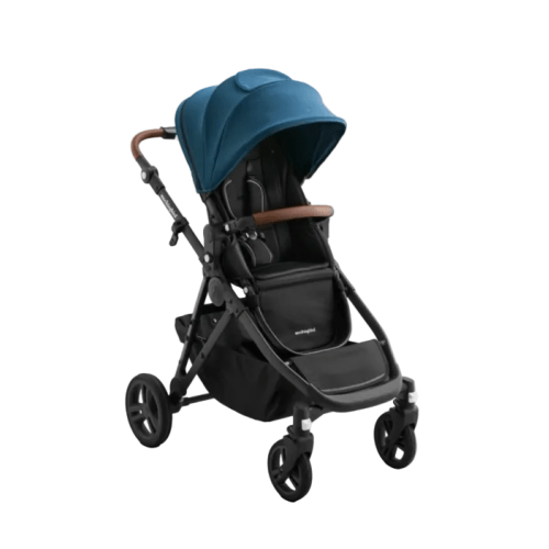 Mockingbird Single to Double 3.0 Stroller, 2025, Charcoal with Penny Leather, Sea