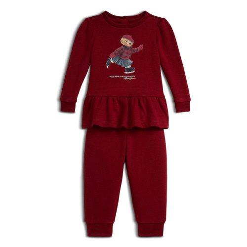 Polo Girls' Polo Bear Fleece Sweatshirt & Pant Set - Baby