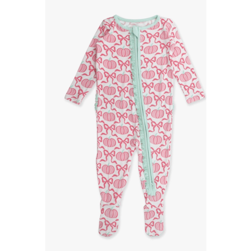 Ruffle One Piece Footie Pajama, Bamboo Viscose