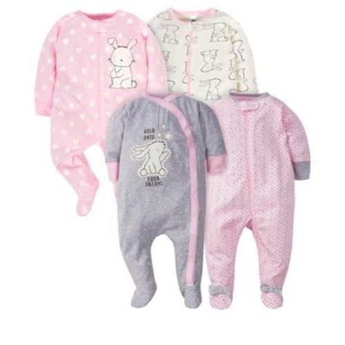 Gerber Baby Girls 4 Pack Sleep 'N Play Footie - 4-Pack