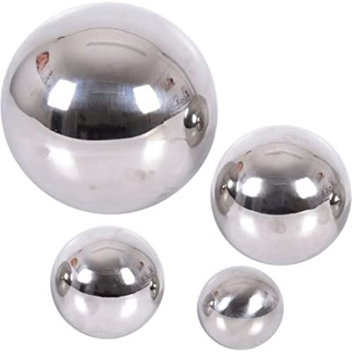 TickiT - 9322 Sensory Reflective Balls - Set of 4 - Mirrored Spheres for Babies and Toddlers - Stainless Steel Sensory Balls for Reflections and Color - For Stylish Nurseries and Bedrooms