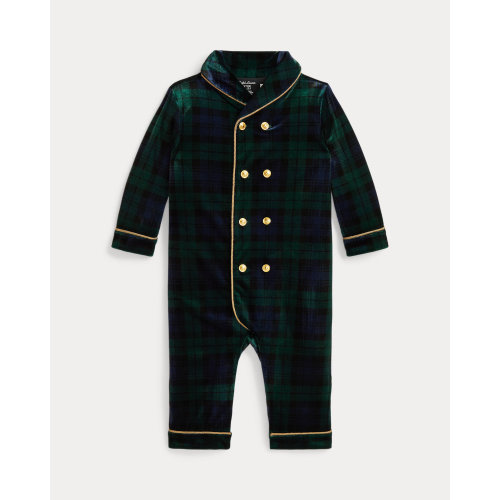 Plaid Velour Double-Breasted Coverall for Baby Boys | Ralph Lauren