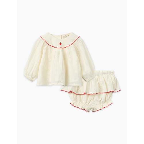 Claire Baby Set in Ivory White