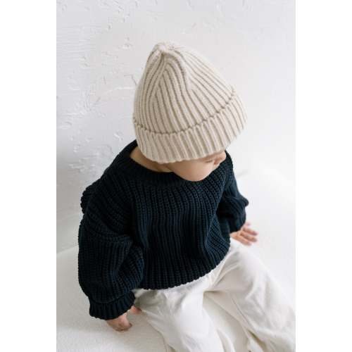 ‘Navy’ Chunky Knit Sweater – Oat Co