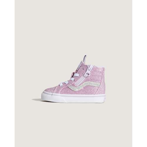 Toddler Sk8-Hi Side Zip Shoe in Glitter Lilac Mist Purple | Vans