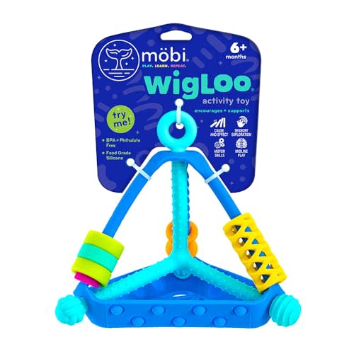 Mobi Wigloo Activity Toy - Sensory Activities for Toddlers and Kids, Teething Toy Made with Food Grade Silicone, BPA and Phthalate Free - Babies 6-12 Months and Up, Pack of 1