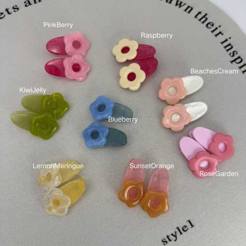 8 Pairs Mini Flower Hair Clips | Retro Daisy Snap Barrettes | Cute Y2K Jelly Hair Accessories | Toddler Girl Bangs Clip | 90s Kidcore Style