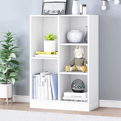 IOTXY Open Shelf Low Bookcase - Wooden 3-Tier Cube Bookshelf, Warm White