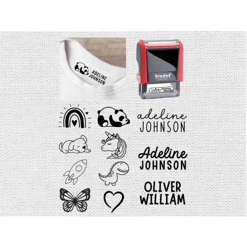 Clothing Stamp Self Inking, Name Stamp for Kids Fabric Clothes
