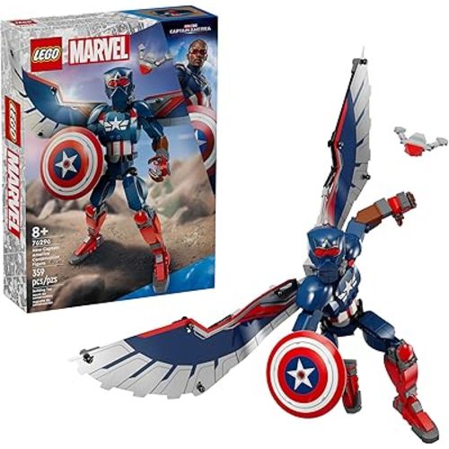 LEGO Marvel New Captain America Construction Figure - Buildable Action Figure - Birthday Gift for Boys and Girls Ages 8+ - Avengers Super Heroes Toy for Kids - 76296