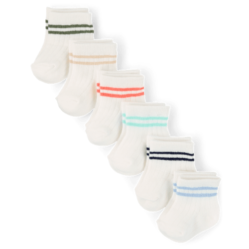 Baby Boys Striped Midi Socks 6-Pack - Multi