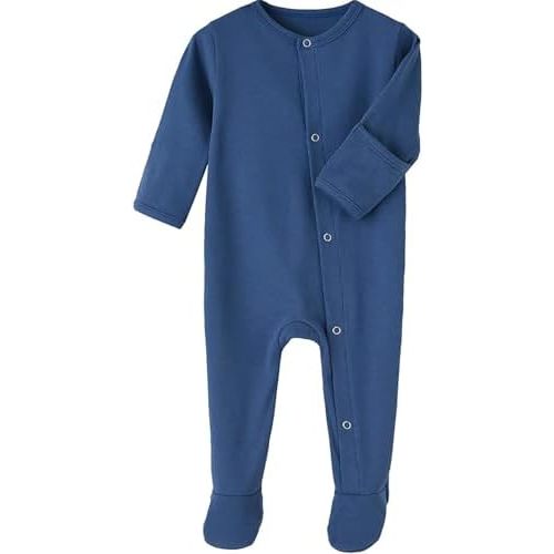 One-Piece Magnetic Button Jumpsuits Long Sleeved Warm Cotton Bodysuit Unisex Single-Breasted Clothing for 0-12 Months
