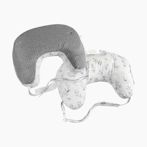 Boppy Best Latch Nursing Pillow - Gray Pennydot Leaf Stripe