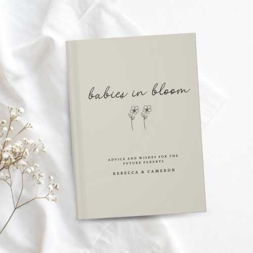 Twin Baby Shower Guest Book Babies In Bloom Decor Twin Pregnancy Custom Guestbook Personalized Journal Advice for Parents Memory Book