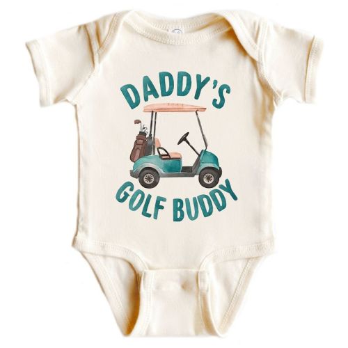 The Juniper Shop Daddy's Golf Buddy Baby Short Sleeve Bodysuit - 6M - Natural