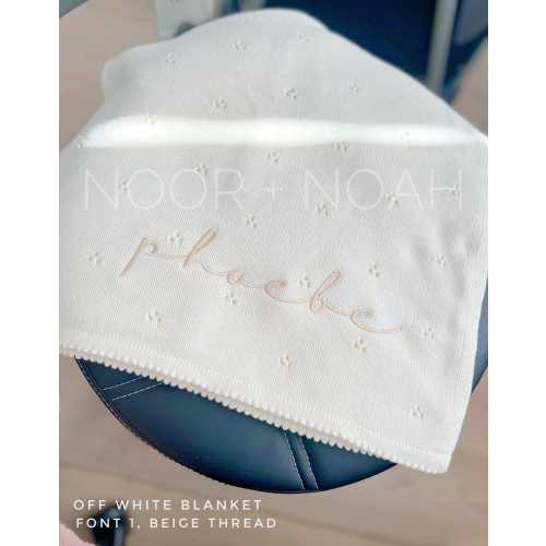 Personalized Knit Baby Blanket: Pointelle Swaddle, Newborn Gift
