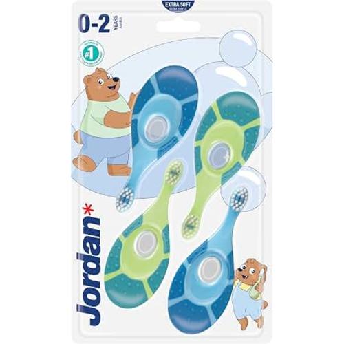 Amazon.com: Jordan* | Step 1 Baby Toothbrush | 0-2 Years, Soft Bristles, BPA Free | Green & Blue | 4 Pack