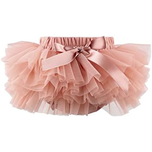 HOOLCHEAN Baby Girl Tutu Skirt Soft Fluffy 4-Layer Tulle Skort with Cotton Diaper Cover for Infant Toddler