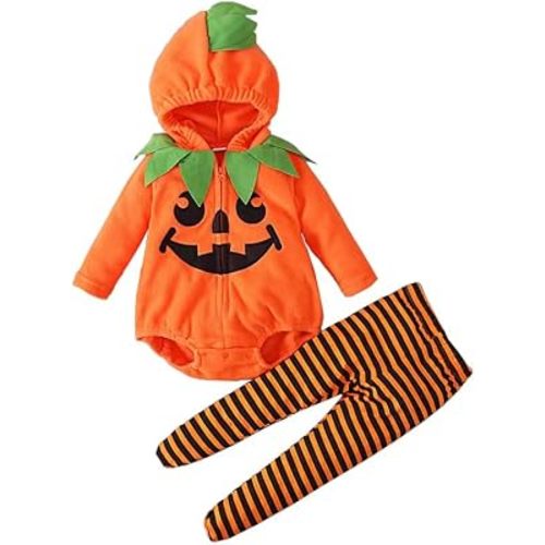 Newborn Baby Girls Winter Hooded sweatshirt romper Christmas Clothes sets Toddler fall Outfits + pant sets 2Pcs