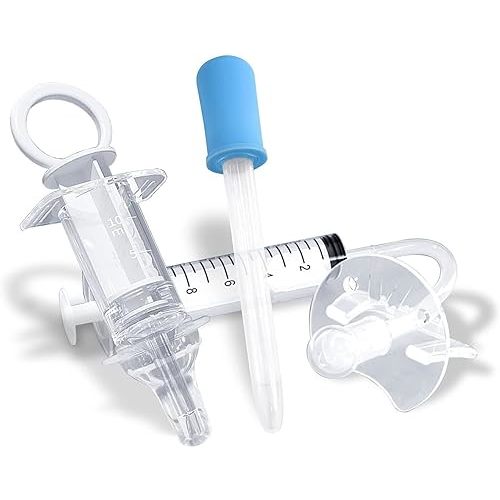Baby Medicine Dispenser Kit - 3PCS - Silicone Infant Medicine Syringe Pacifier Dropper, Toddler Feeding Pacifiers Dispensers Products for Babies Newborn Essentials Must Haves Medical Kits