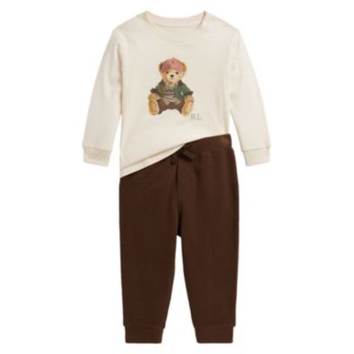 3 M Baby Boys' Polo Bear Cotton T-Shirt and Jogger Pants, 2-Piece Set