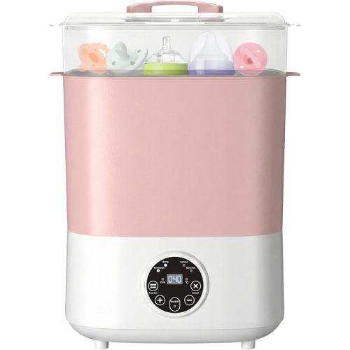 Baby Bottle Sterilizer and Dryer Pro, Electric Steam Sterilizer for Baby Bottles, 2 Layers Compact Baby Bottle Electric Steam Sterilizer and Dryer, Pacifiers, and Pump Parts, Large Capacity 6 Bottle