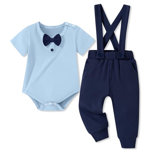 SANMIO Newborn Infant Baby Boy Clothes Summer Short Sleeve Romper and Pants Outfits Set 0 3 6 12 18 Months