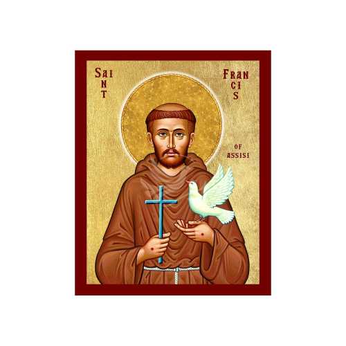 Saint Francis of Assisi Icon, Handmade Christian Icon of Saint Francis of Assisi, Byzantine Art Wall Hanging Plaque, Christian Religious Art