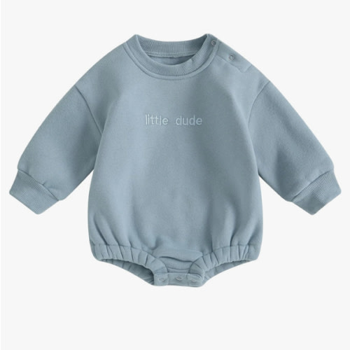 VISGOGO Newborn Infant Baby Boy Girls Oversized Romper Little Dude Sweater Onesie Coming Home Outfit Neutral Clothes
