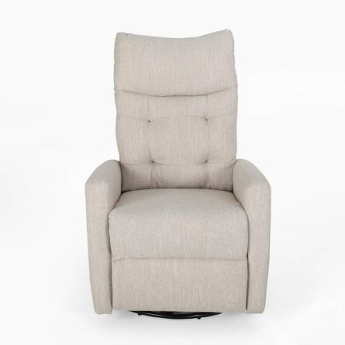Woodglen Beige Fabric Tufted Swivel Glider Recliner