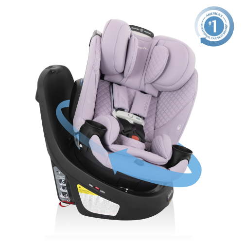 Evenflo Revolve360 Slim 2-in-1 Rotating Car Seat with Green & Gentle Fabric, Agate