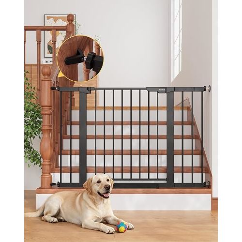 InnoTruth 29.6-44.6 in Wide Baby Gate for Stairs and Doorways, Black