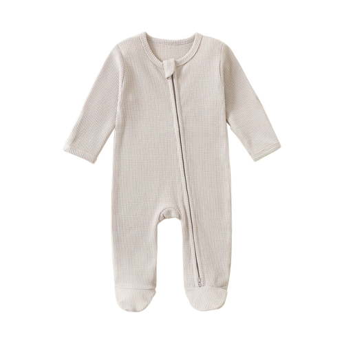 LOVZFMLL 3-12 Months Newborn Boys Girls Pajamas Footed Onesie Jumpsuit Zip Up Cotton Romper Sleep and Play Loungewear Clothes