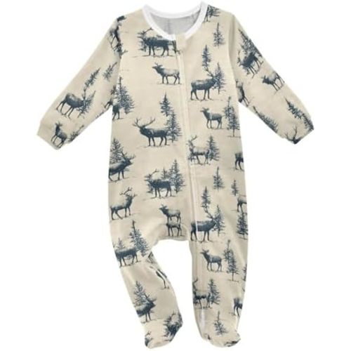 Dussdil Baby One-Piece Footies Newborn Rompers Pajamas Cotton Footed Pjs for Sleep Play Boys Girls