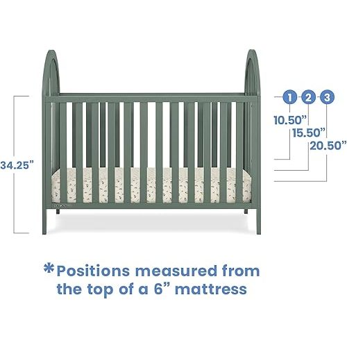 Delta Children Milano 4-in-1 Convertible Crib - Greenguard Gold Certified, Grassy Glen