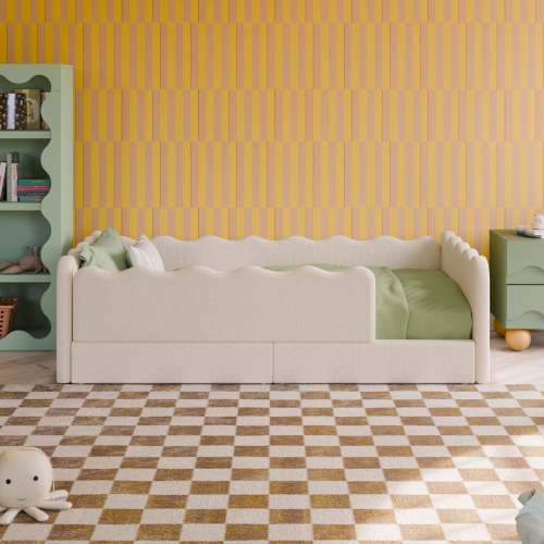 Rizo Montessori-Inspired Twin Floor Bed with Guardrails
