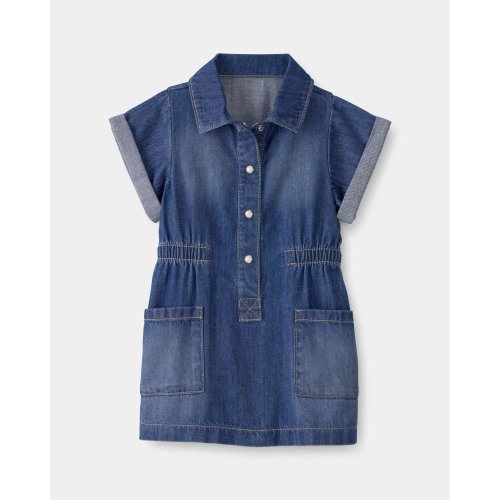Baby Girl Denim Button-Up Dress - Dark Wash - OshKosh B'gosh | Carter's