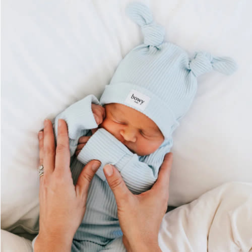 Double Knot Beanie - Powder Blue