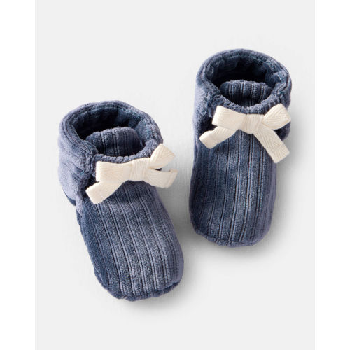 Baby Boy Rib Velour Booties - Navy - Carter's | Carter's